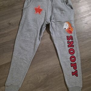 Peanuts Grey Sweatpants with Red Snoopy Lettering